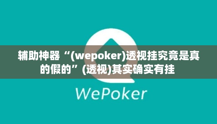 辅助神器“(wepoker)透视挂究竟是真的假的	”(透视)其实确实有挂 