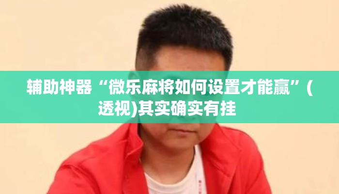 辅助神器“微乐麻将如何设置才能赢”(透视)其实确实有挂 