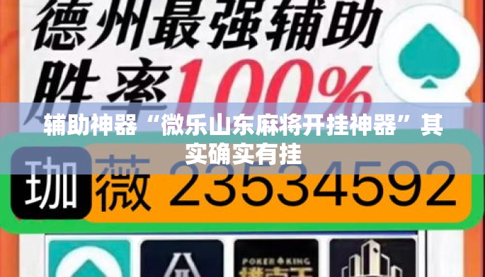 辅助神器“微乐山东麻将开挂神器”其实确实有挂