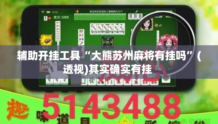 辅助开挂工具“大熊苏州麻将有挂吗	”(透视)其实确实有挂 