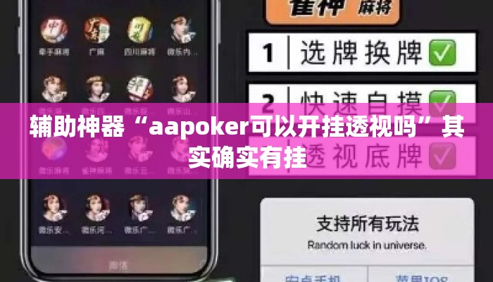 辅助神器“aapoker可以开挂透视吗”其实确实有挂