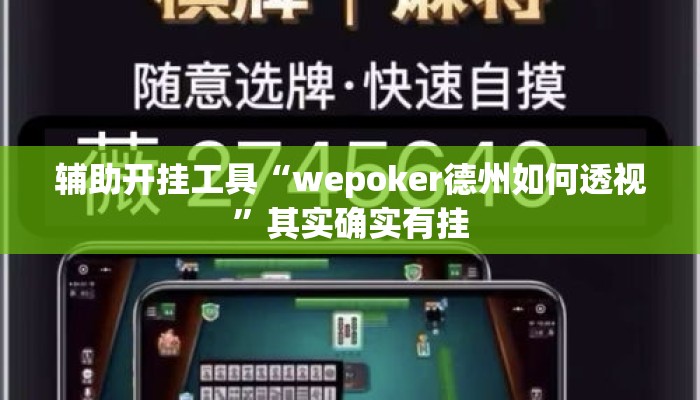 辅助开挂工具“wepoker德州如何透视	”其实确实有挂