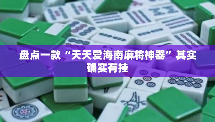 盘点一款“天天爱海南麻将神器”其实确实有挂