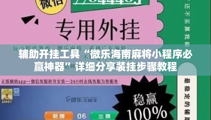 辅助开挂工具“微乐海南麻将小程序必赢神器”详细分享装挂步骤教程