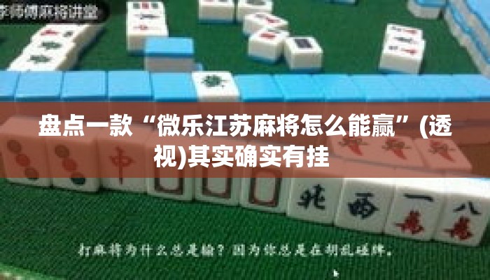 盘点一款“微乐江苏麻将怎么能赢”(透视)其实确实有挂 