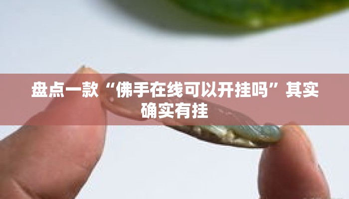 盘点一款“佛手在线可以开挂吗	”其实确实有挂