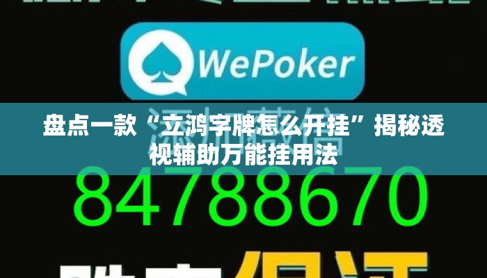 盘点一款“立鸿字牌怎么开挂	”揭秘透视辅助万能挂用法