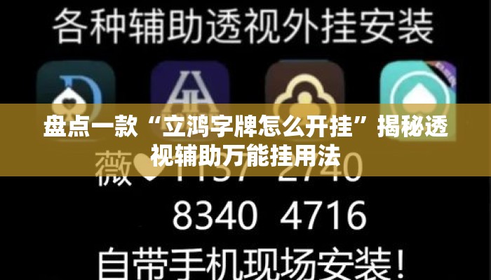 盘点一款“立鸿字牌怎么开挂”揭秘透视辅助万能挂用法