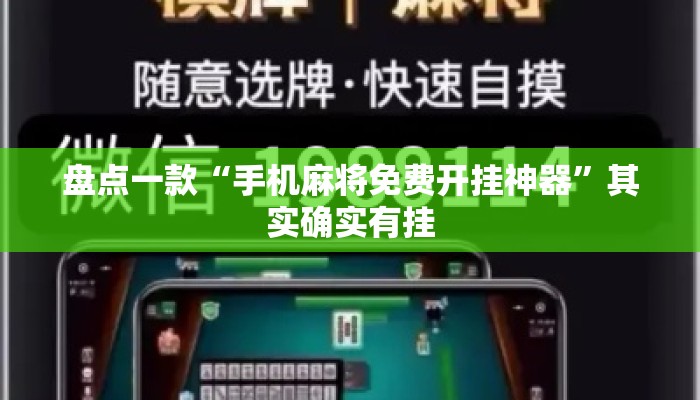 盘点一款“手机麻将免费开挂神器”其实确实有挂