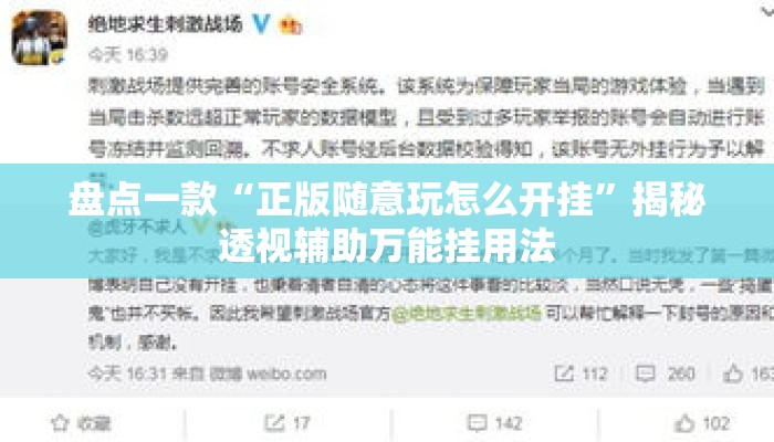 盘点一款“正版随意玩怎么开挂	”揭秘透视辅助万能挂用法