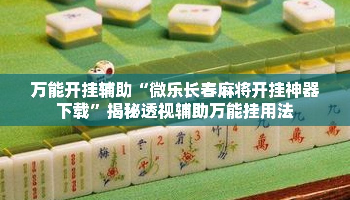 万能开挂辅助“微乐长春麻将开挂神器下载”揭秘透视辅助万能挂用法