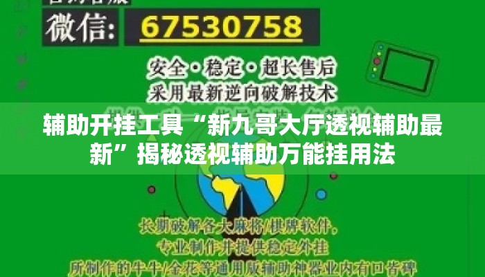 辅助开挂工具“新九哥大厅透视辅助最新”揭秘透视辅助万能挂用法