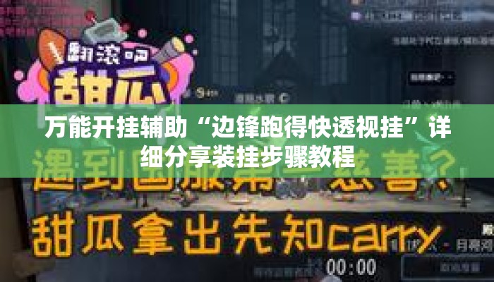 万能开挂辅助“边锋跑得快透视挂”详细分享装挂步骤教程
