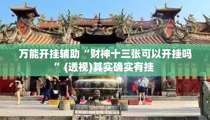 万能开挂辅助“财神十三张可以开挂吗”(透视)其实确实有挂 