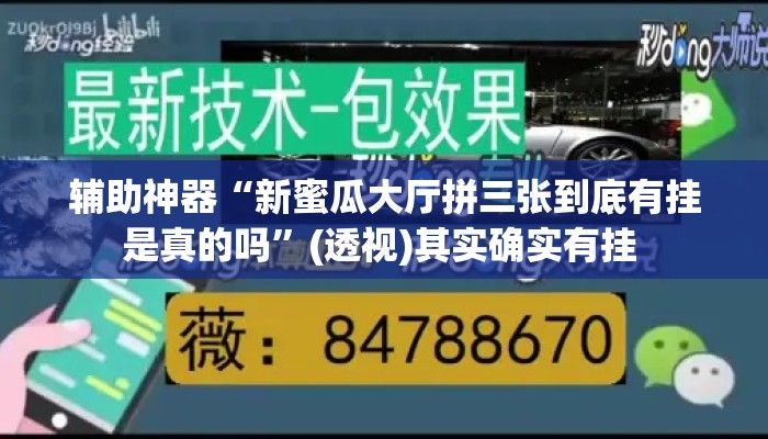 辅助神器“新蜜瓜大厅拼三张到底有挂是真的吗”(透视)其实确实有挂 