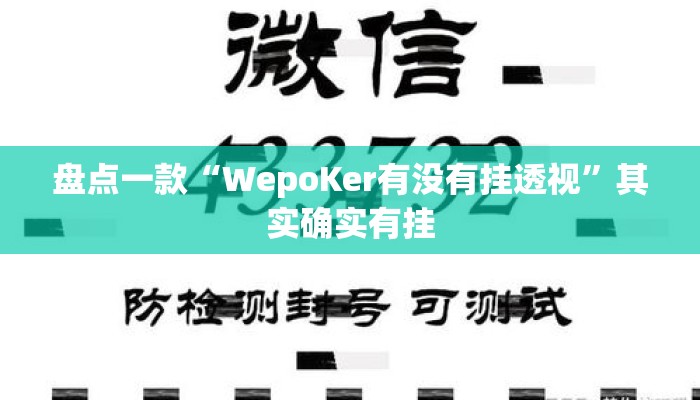 盘点一款“WepoKer有没有挂透视	”其实确实有挂