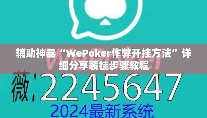 辅助神器“WePoker作弊开挂方法”详细分享装挂步骤教程