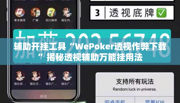 辅助开挂工具“WePoker透视作弊下载”揭秘透视辅助万能挂用法