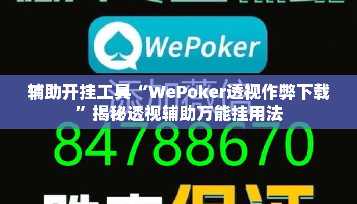 辅助开挂工具“WePoker透视作弊下载”揭秘透视辅助万能挂用法
