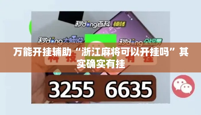 万能开挂辅助“浙江麻将可以开挂吗”其实确实有挂