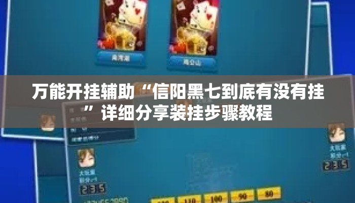 万能开挂辅助“信阳黑七到底有没有挂”详细分享装挂步骤教程