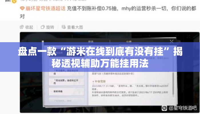 盘点一款“游米在线到底有没有挂”揭秘透视辅助万能挂用法