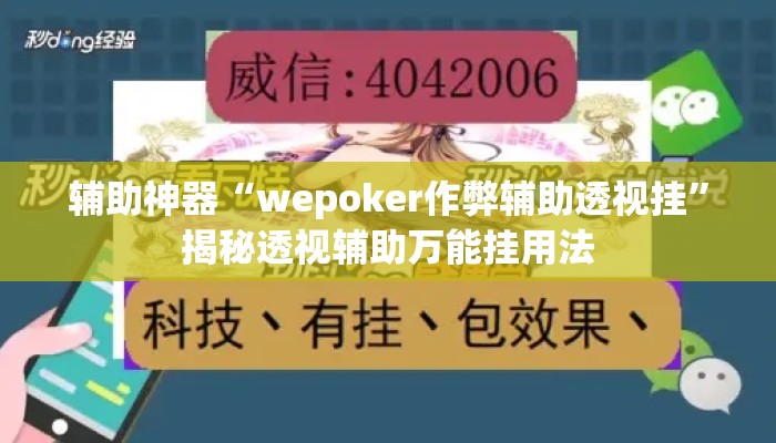 辅助神器“wepoker作弊辅助透视挂”揭秘透视辅助万能挂用法