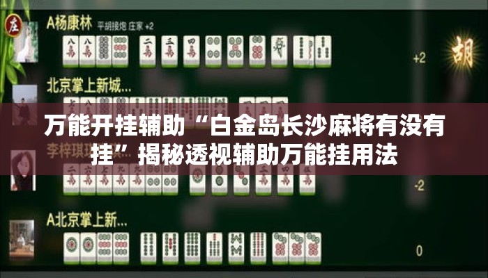 万能开挂辅助“白金岛长沙麻将有没有挂	”揭秘透视辅助万能挂用法