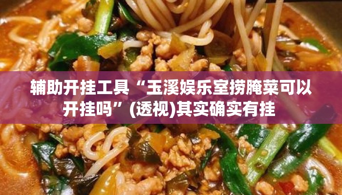 辅助开挂工具“玉溪娱乐室捞腌菜可以开挂吗”(透视)其实确实有挂 
