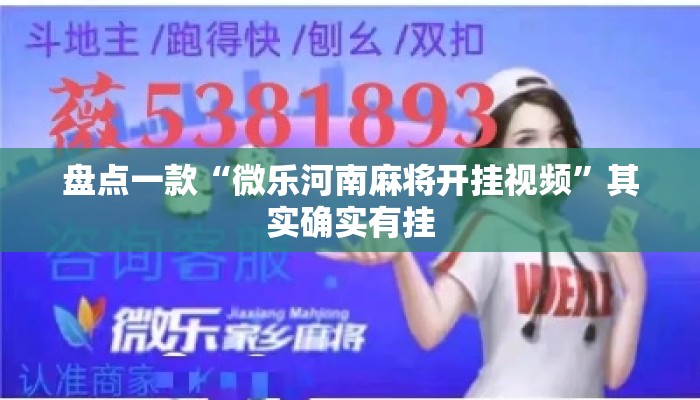 盘点一款“微乐河南麻将开挂视频	”其实确实有挂