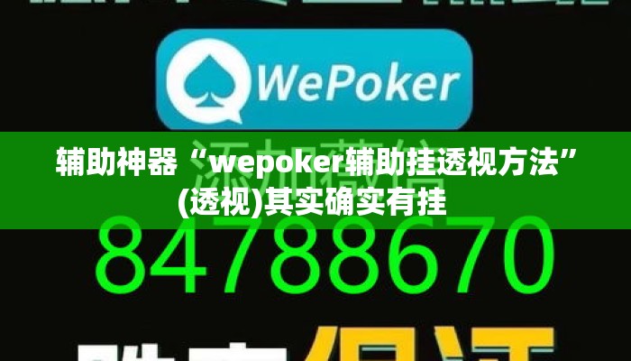 辅助神器“wepoker辅助挂透视方法”(透视)其实确实有挂 