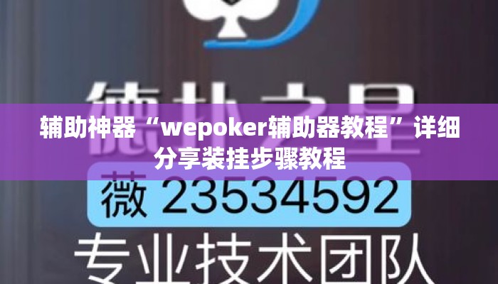 辅助神器“wepoker辅助器教程	”详细分享装挂步骤教程