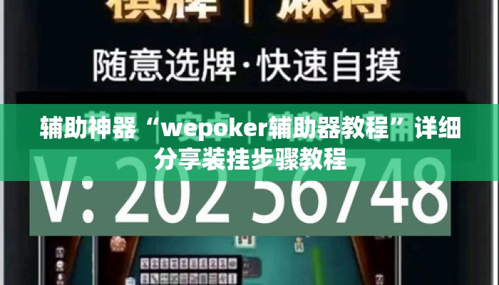 辅助神器“wepoker辅助器教程	”详细分享装挂步骤教程