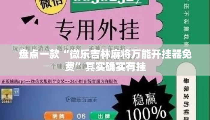 盘点一款“微乐吉林麻将万能开挂器免费	”其实确实有挂