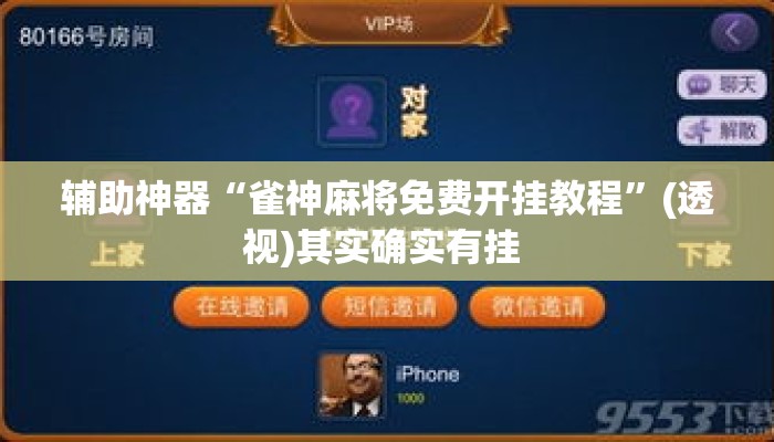 辅助神器“雀神麻将免费开挂教程”(透视)其实确实有挂 