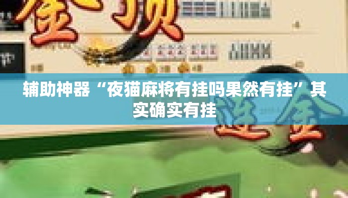 辅助神器“夜猫麻将有挂吗果然有挂”其实确实有挂