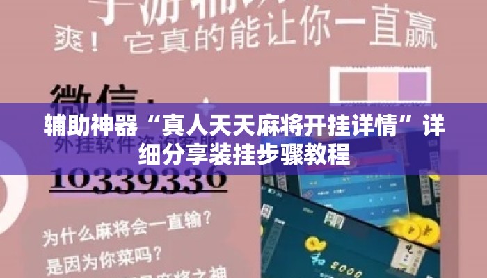 辅助神器“真人天天麻将开挂详情”详细分享装挂步骤教程