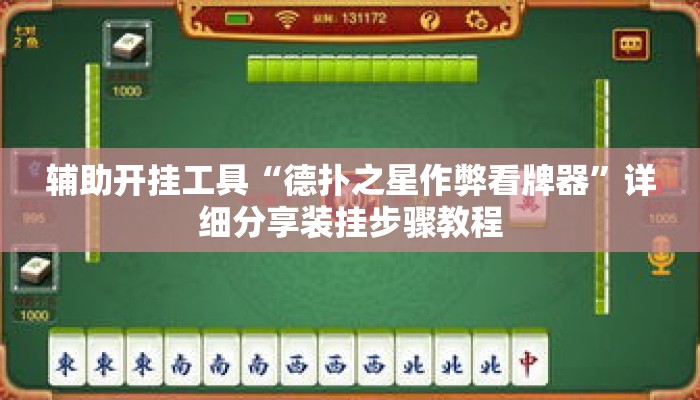 辅助开挂工具“德扑之星作弊看牌器	”详细分享装挂步骤教程