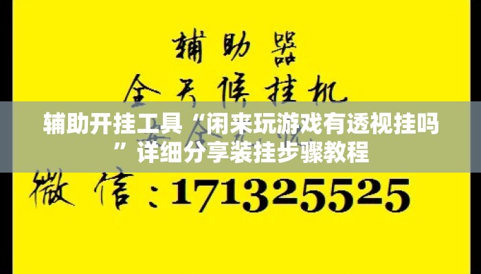 辅助开挂工具“闲来玩游戏有透视挂吗”详细分享装挂步骤教程