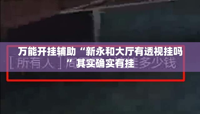 万能开挂辅助“新永和大厅有透视挂吗”其实确实有挂