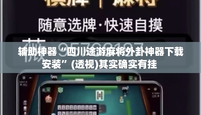 辅助神器“四川途游麻将外卦神器下载安装”(透视)其实确实有挂 