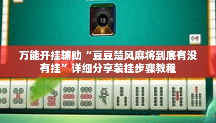 万能开挂辅助“豆豆楚风麻将到底有没有挂”详细分享装挂步骤教程