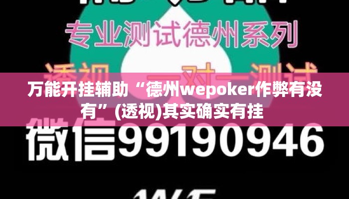 万能开挂辅助“德州wepoker作弊有没有”(透视)其实确实有挂 