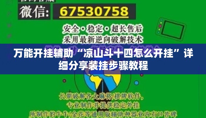 万能开挂辅助“凉山斗十四怎么开挂	”详细分享装挂步骤教程