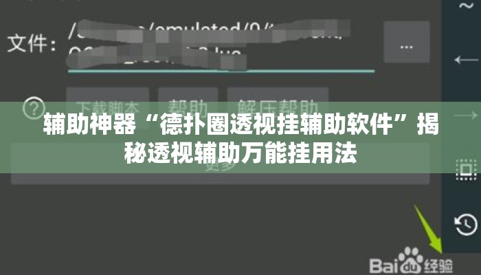 辅助神器“德扑圈透视挂辅助软件”揭秘透视辅助万能挂用法