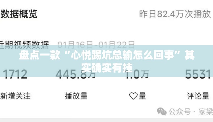 盘点一款“心悦踢坑总输怎么回事”其实确实有挂