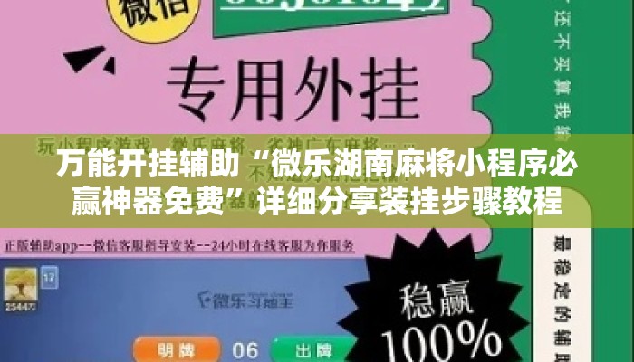 万能开挂辅助“微乐湖南麻将小程序必赢神器免费	”详细分享装挂步骤教程
