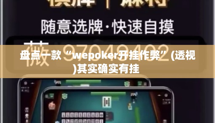 盘点一款“wepoker开挂作弊	”(透视)其实确实有挂 