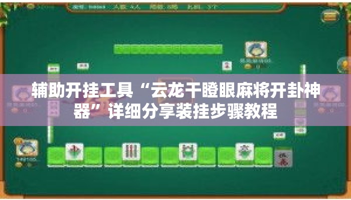辅助开挂工具“云龙干瞪眼麻将开卦神器”详细分享装挂步骤教程