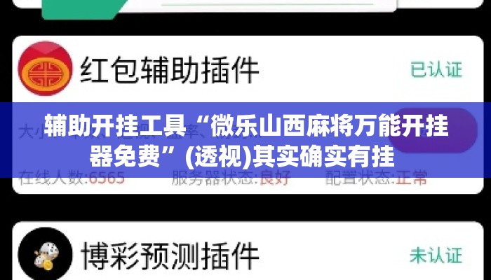 辅助开挂工具“微乐山西麻将万能开挂器免费”(透视)其实确实有挂 